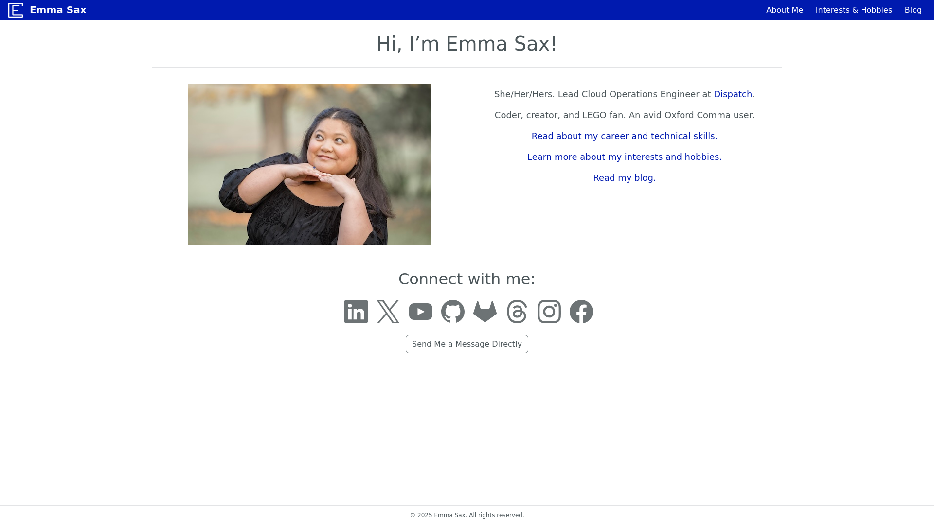 website screenshot of https://emmasax.pages.dev/