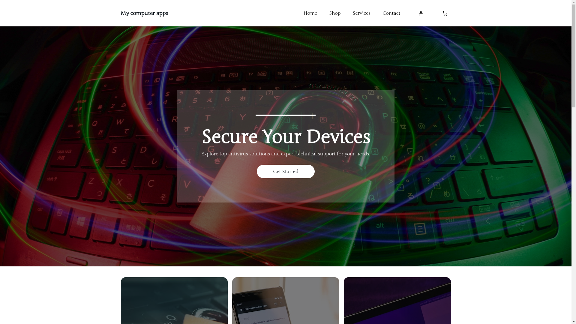 website screenshot of https://mycomputerapps.store/