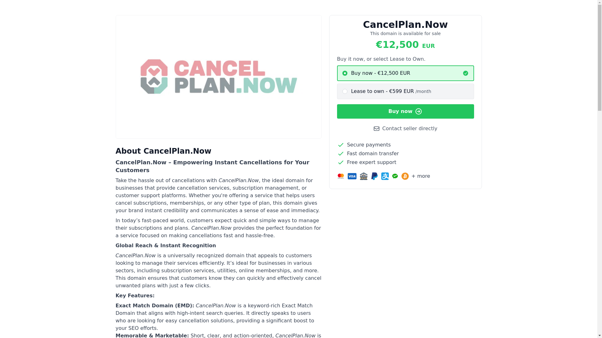 website screenshot of https://cancelplan.now/