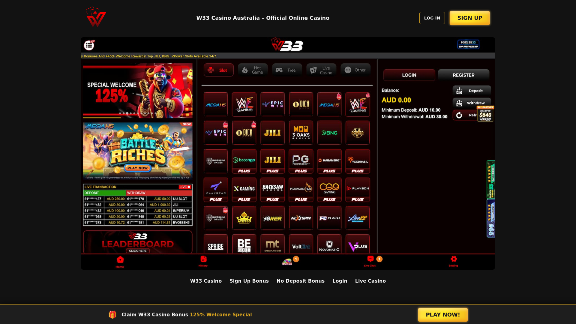 website screenshot of https://au-w33casino-com.pages.dev/