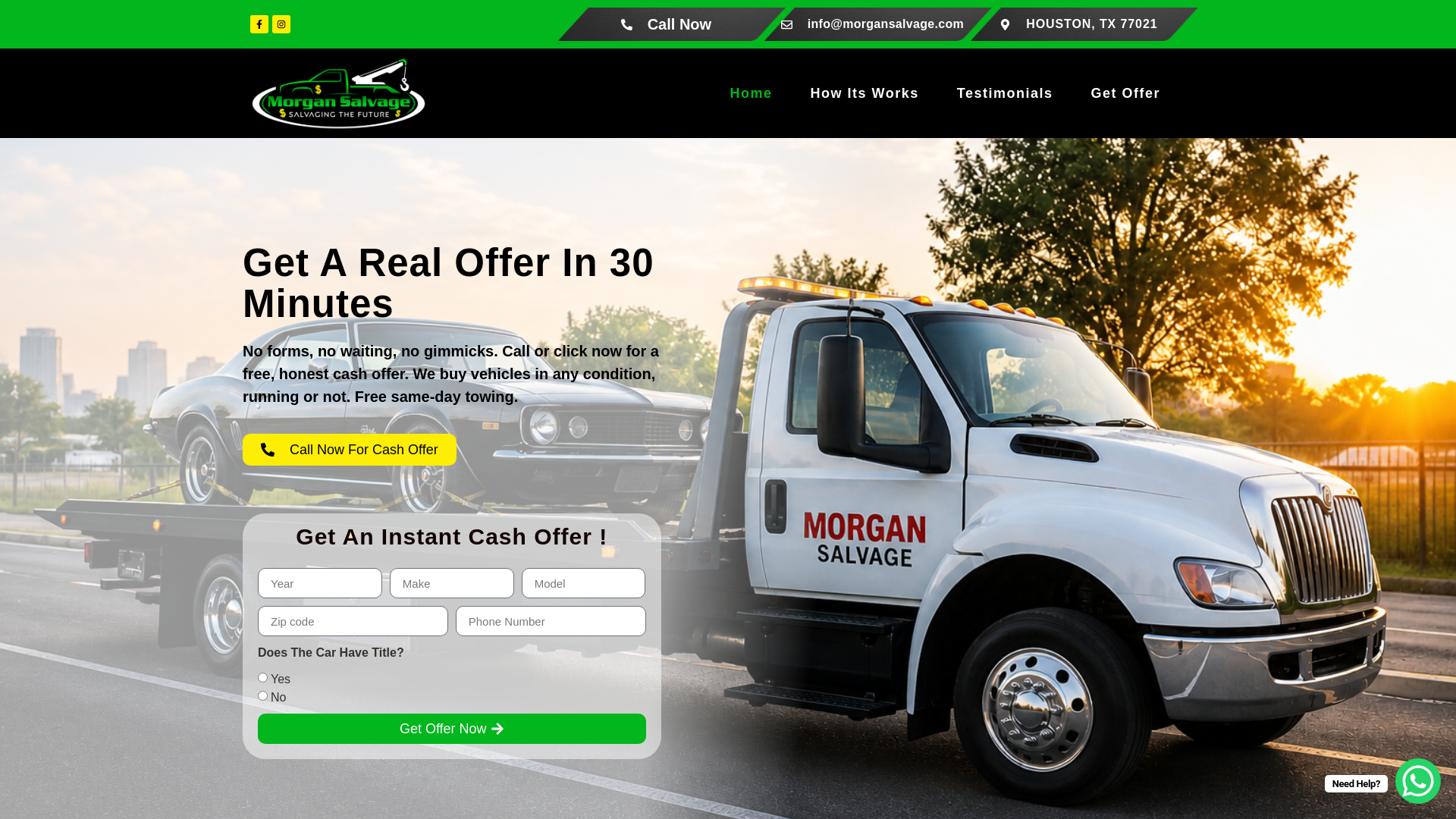 website screenshot of https://morgansalvage.com/