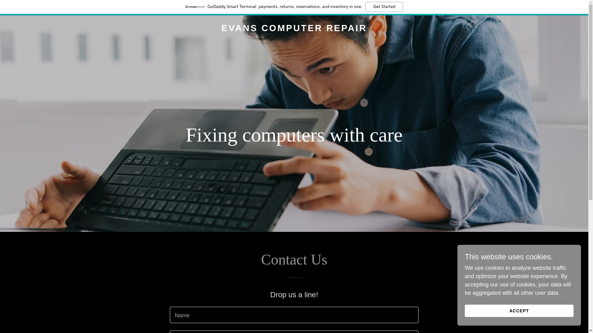 website screenshot of https://evancomputerrepair.com/
