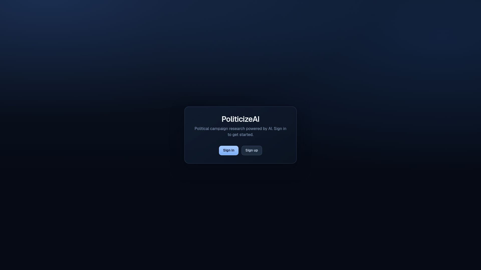 website screenshot of https://politicize.ai/