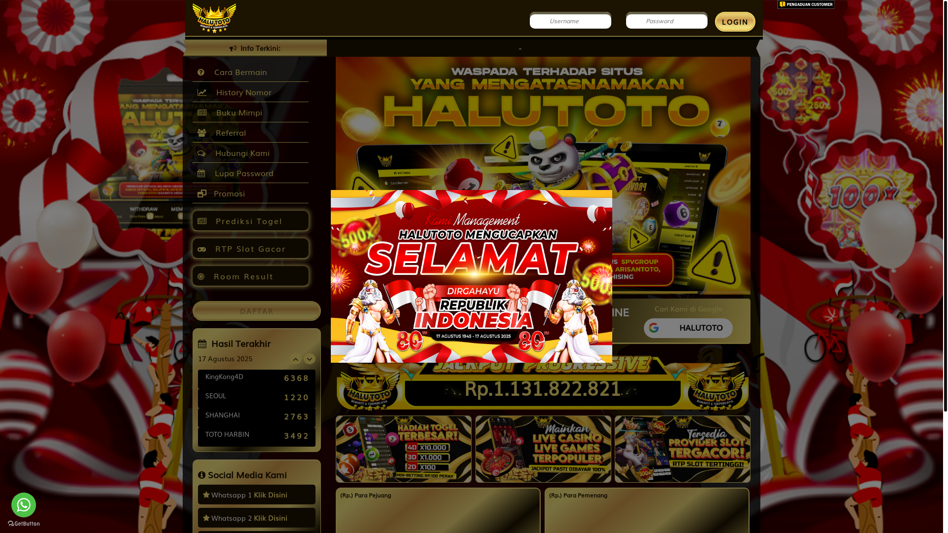 website screenshot of https://halohalu01.com/