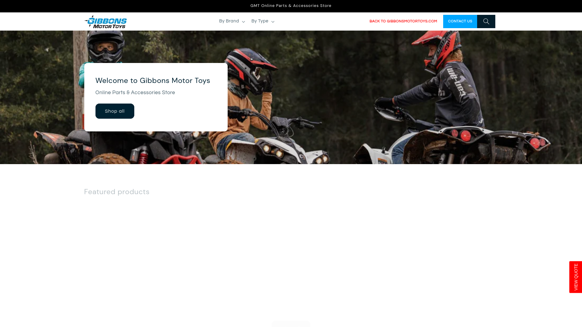 website screenshot of https://gibbonsmotortoys.store