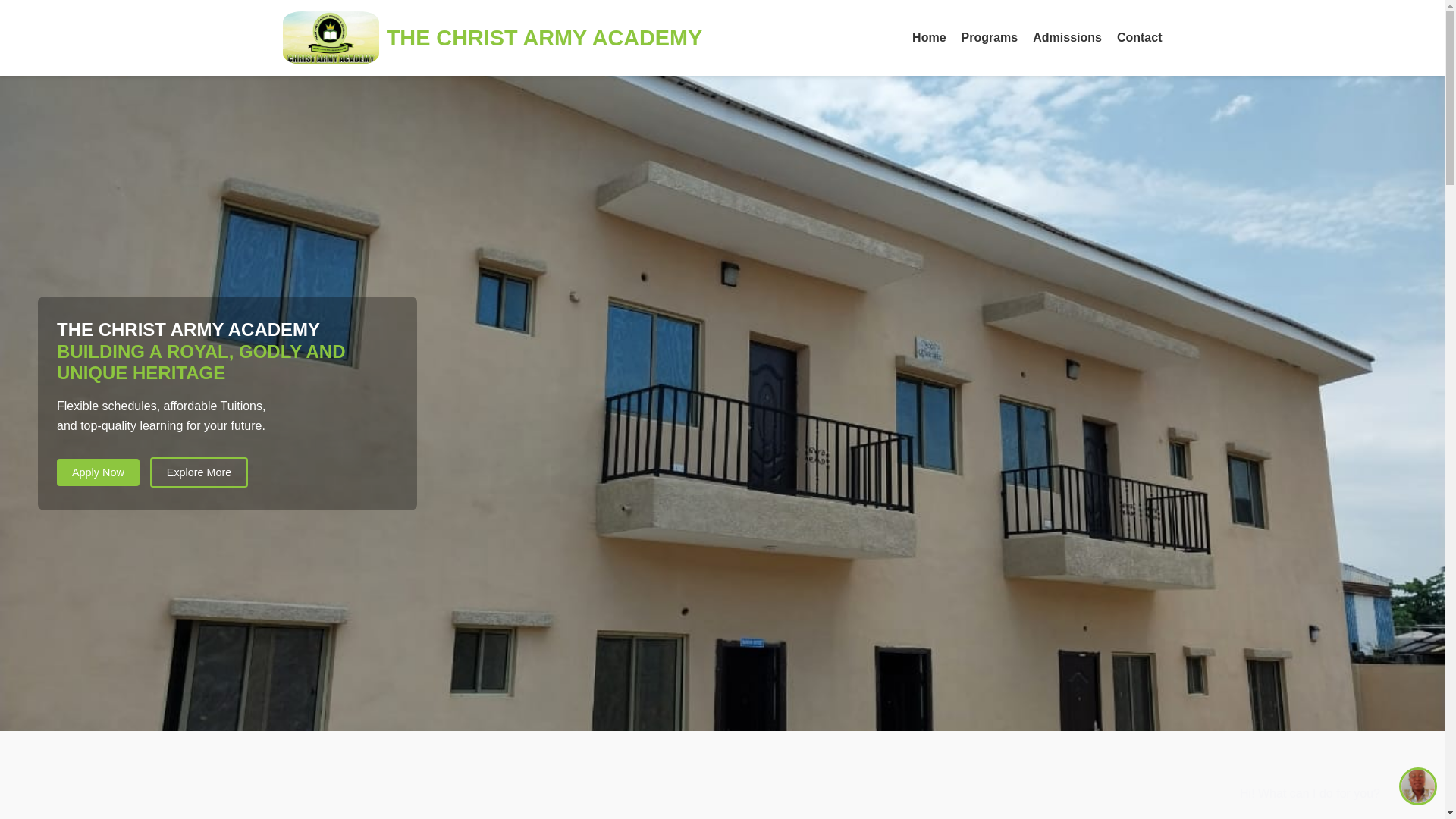 website screenshot of https://thechristarmyacademy.com.ng/