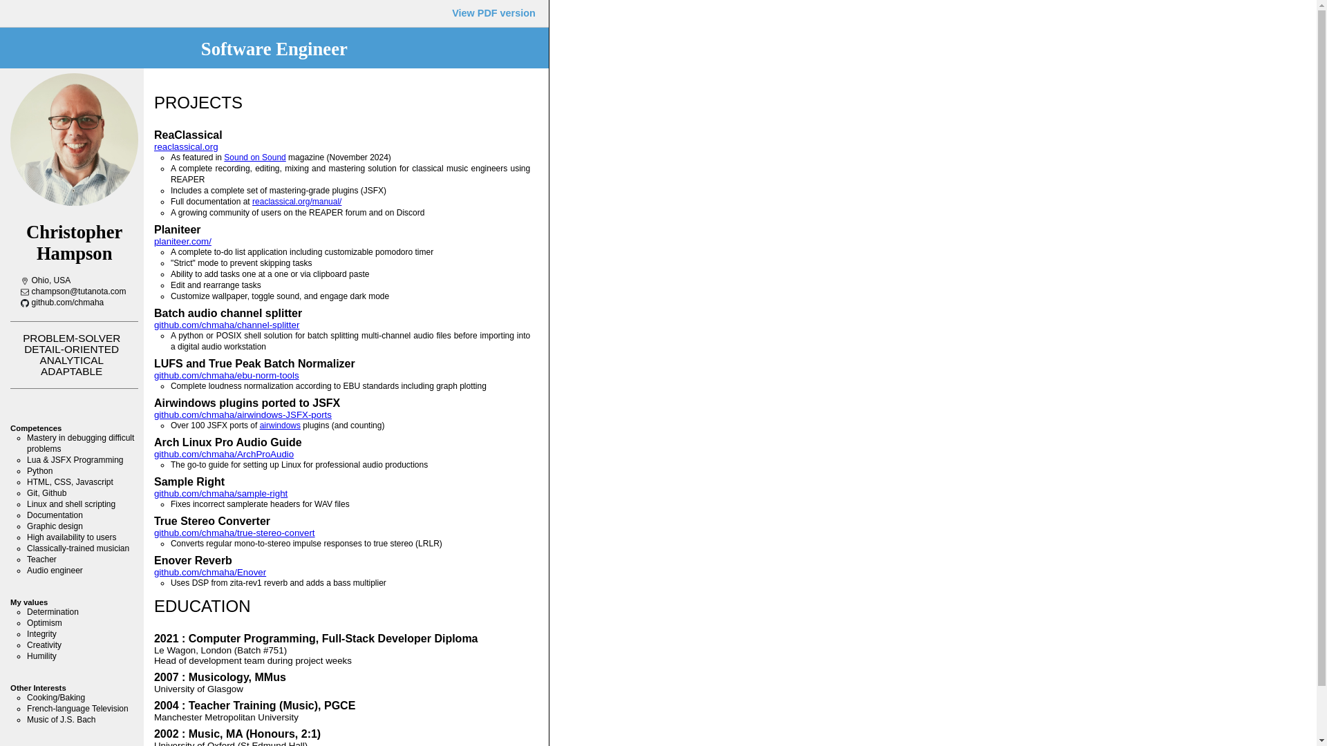 website screenshot of https://chmaha.dev/