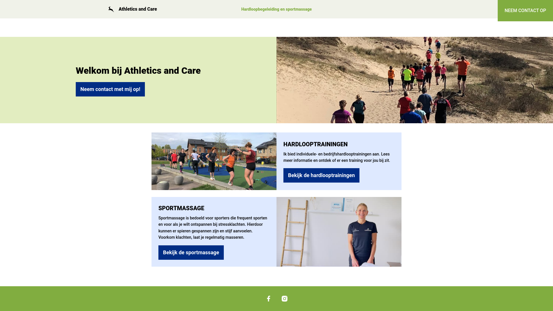 website screenshot of https://athletics-and-care.pages.dev/