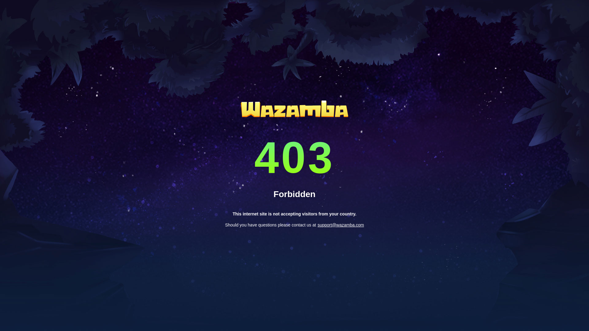 website screenshot of https://wazamba-6764.com/