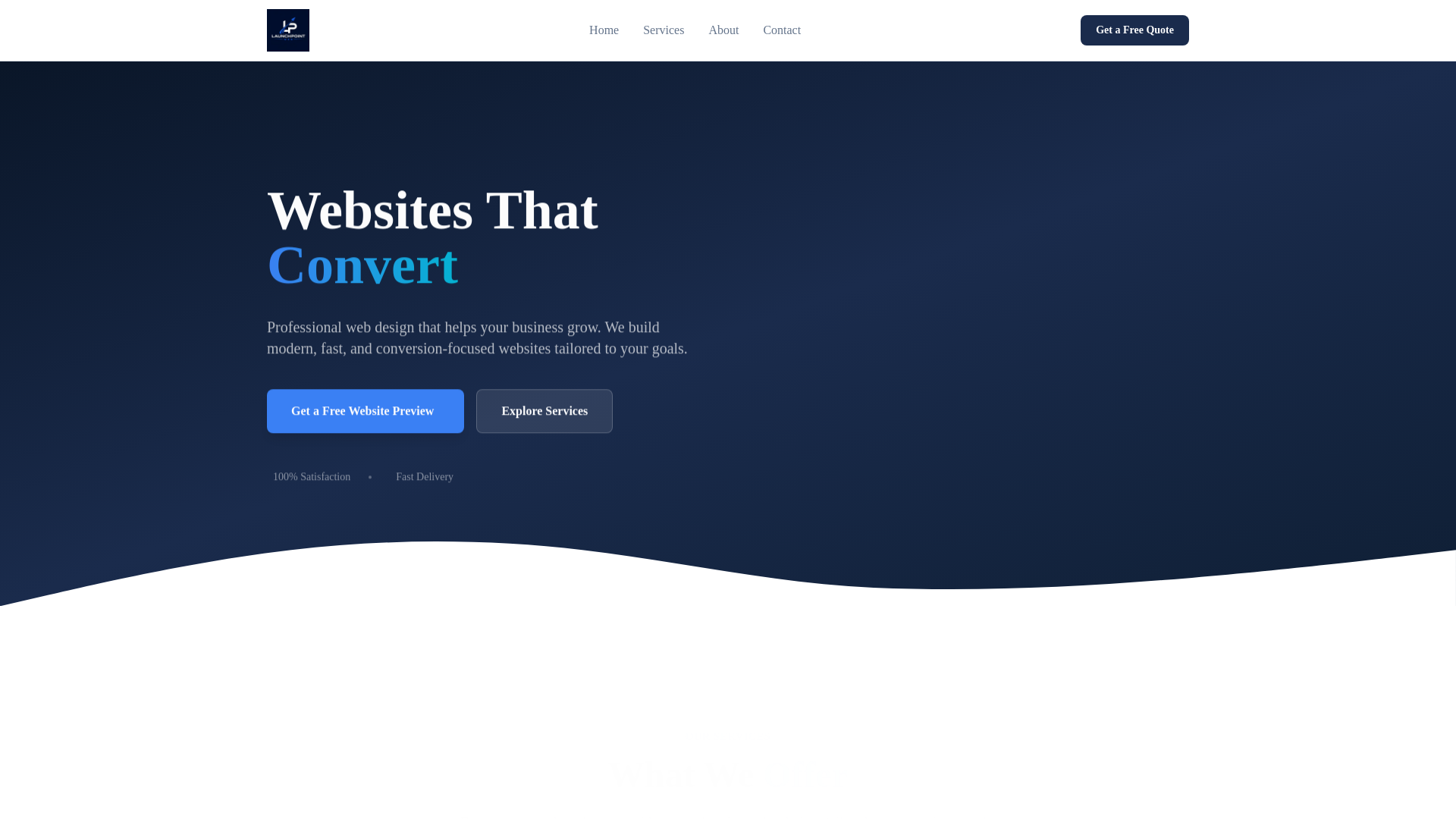 website screenshot of https://launchpointweb.net/