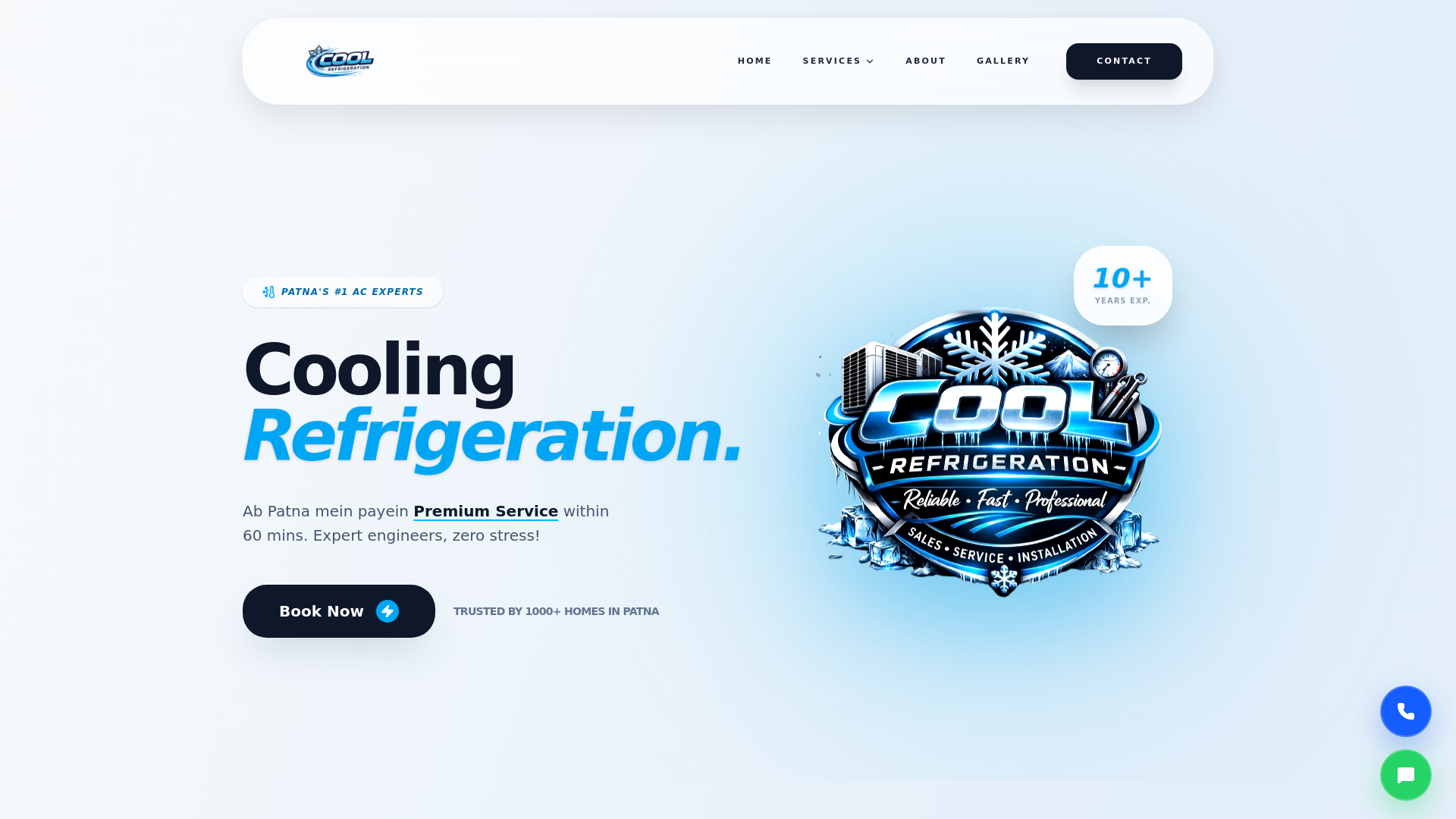 website screenshot of https://coolingrefrigerationpatna.in/