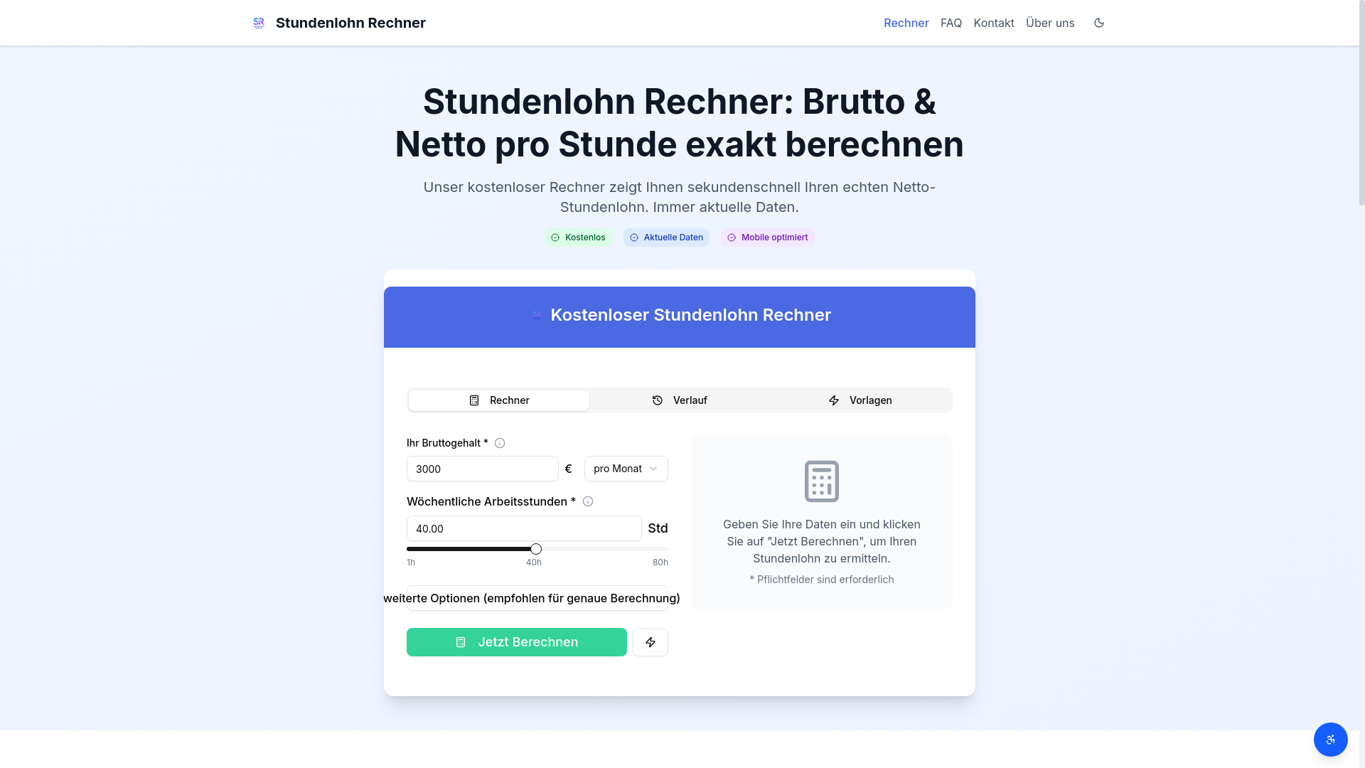 website screenshot of https://stundenlohn-rechner.pages.dev/