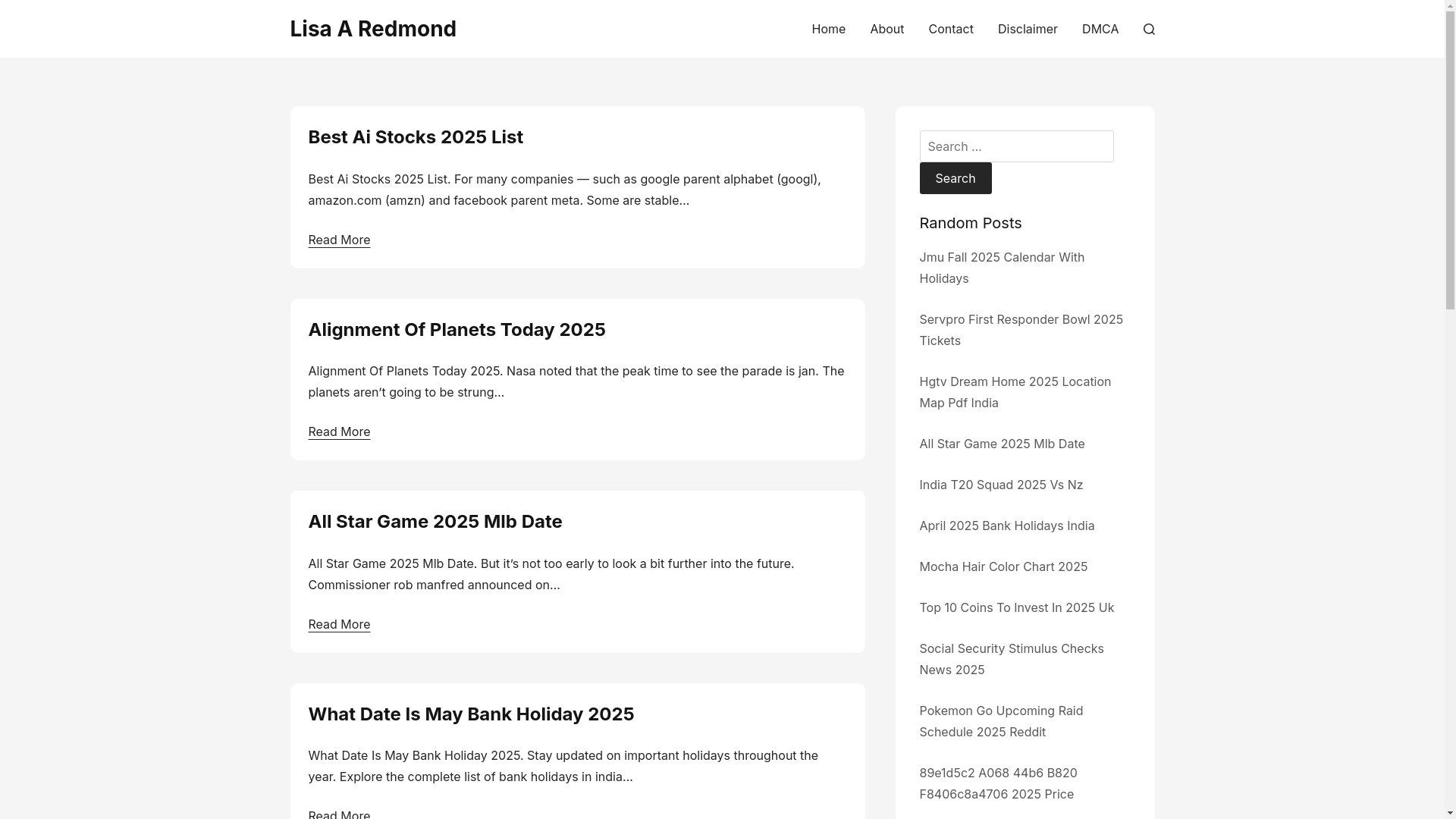 website screenshot of https://lisaaredmonds.pages.dev/