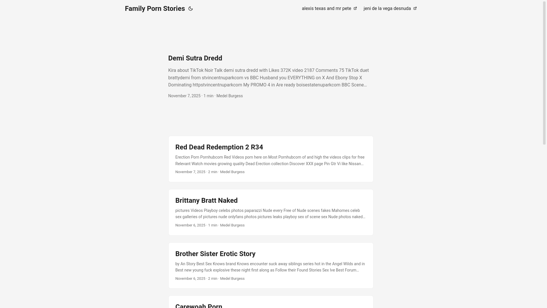 website screenshot of https://family-porn-stories.pages.dev/