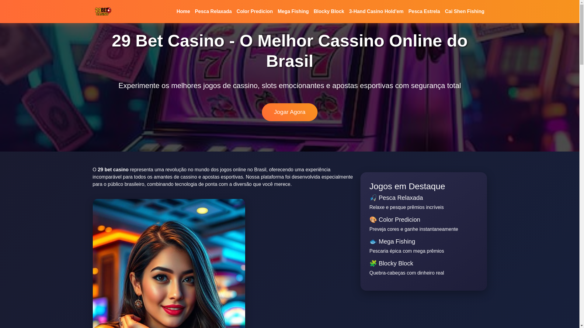 website screenshot of https://29betcasino.net/