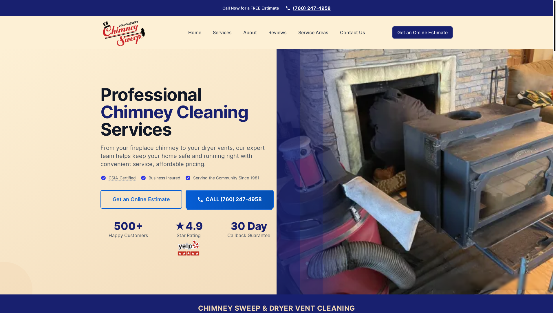 website screenshot of https://highdesertchimneysweep-com.pages.dev/
