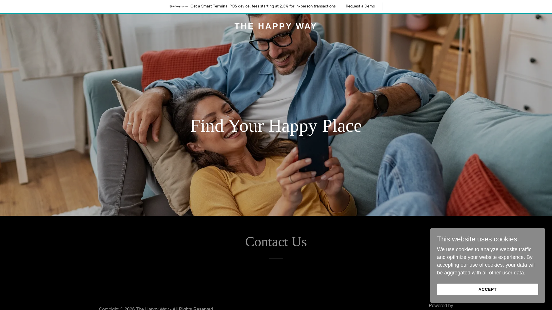 website screenshot of https://thehappyway.co.za/