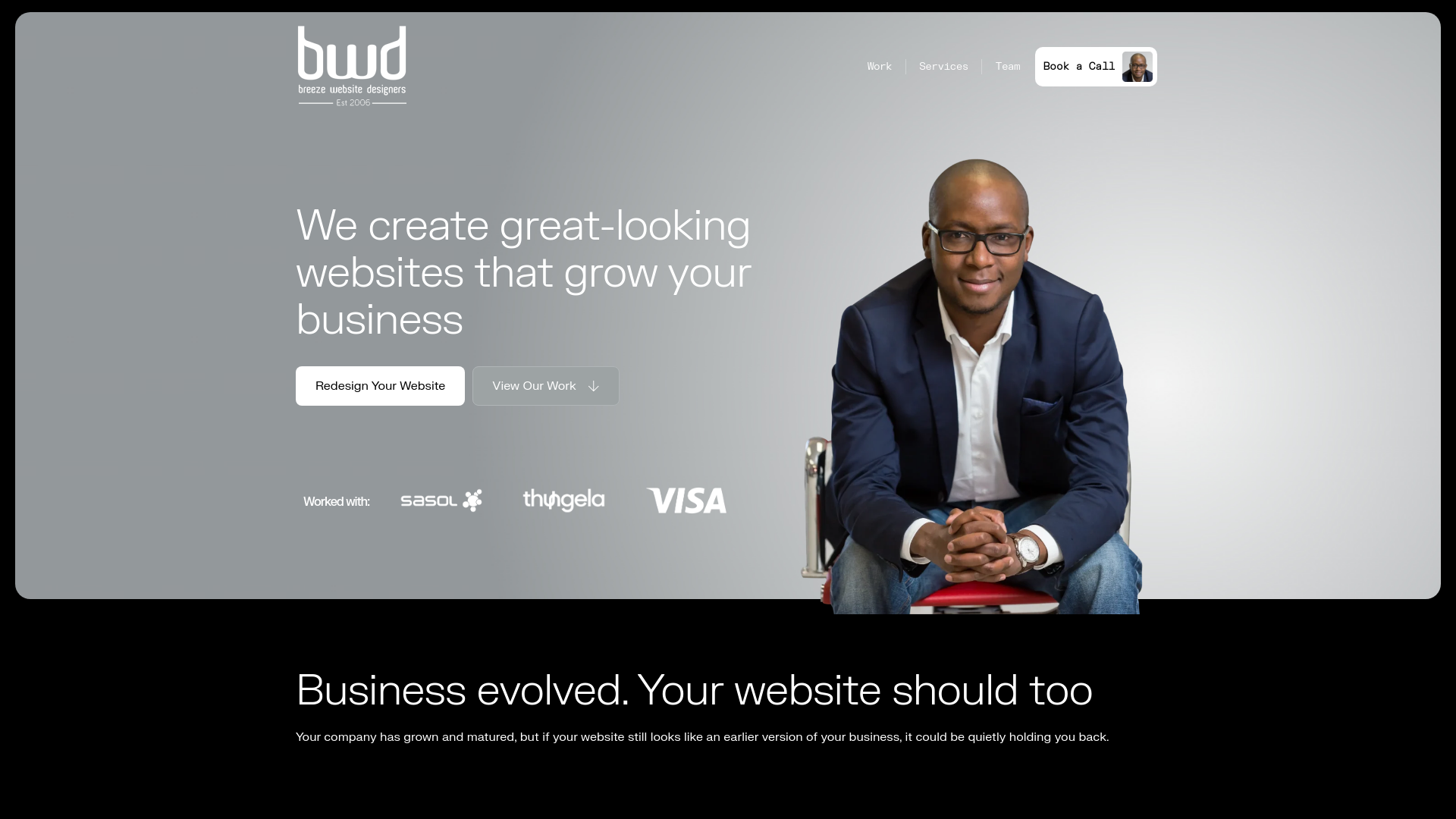 website screenshot of https://bwd.co.za/