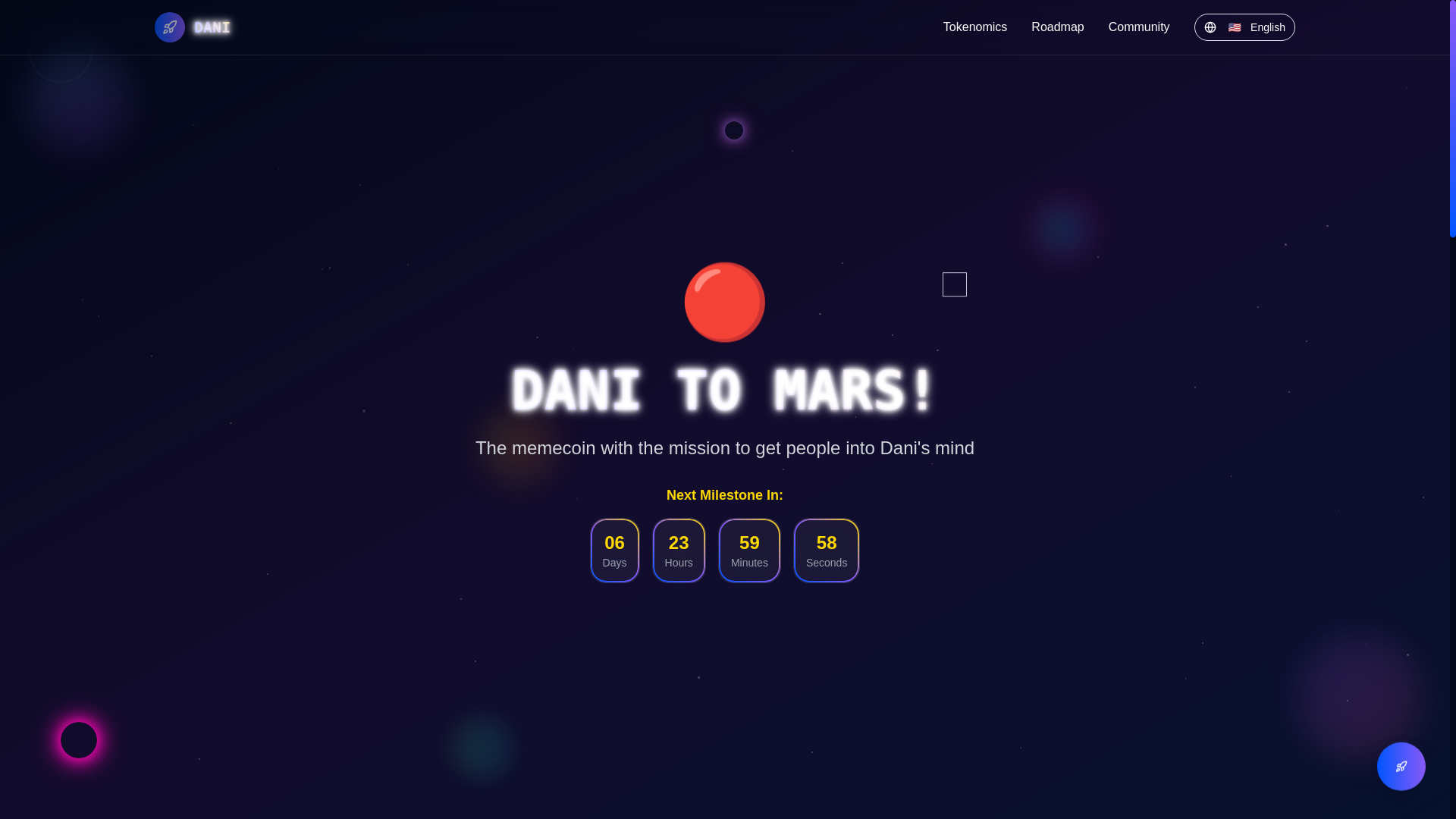 website screenshot of https://danicoin.auction/