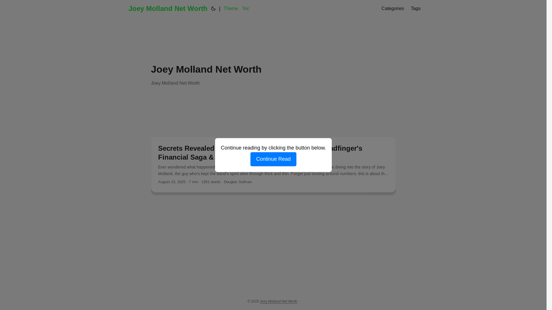 website screenshot of https://joey-molland-net-worth.pages.dev/