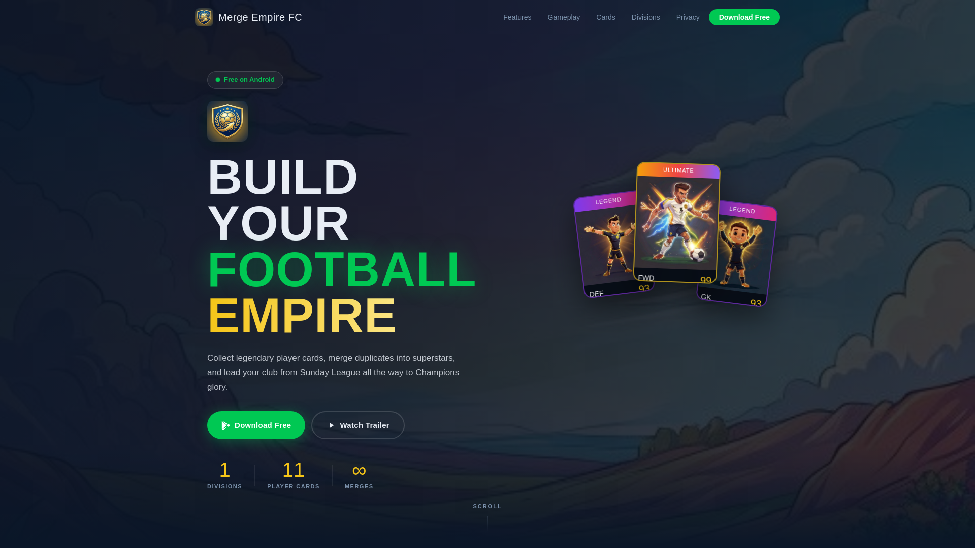 website screenshot of https://mergeempirefc.co.uk/