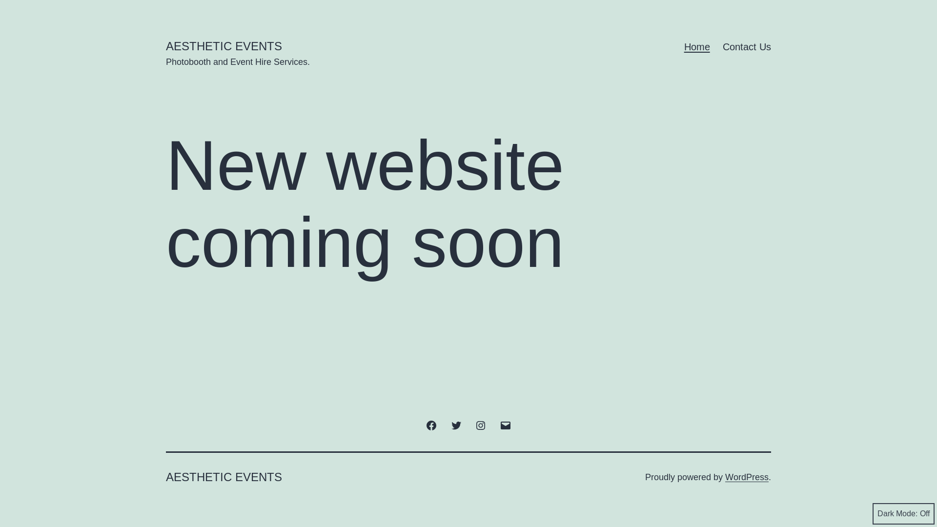 website screenshot of https://aestheticevents.online/