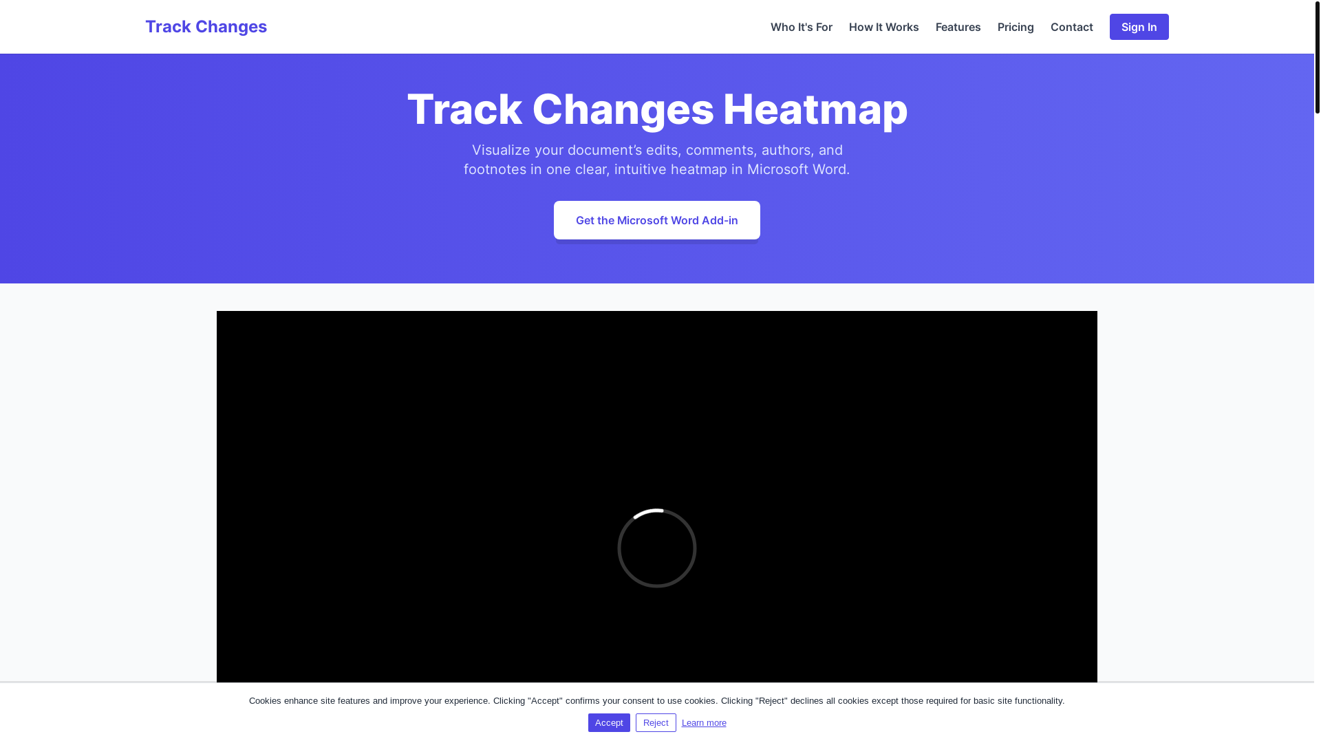 website screenshot of https://trytrackchangesheatmap.com/