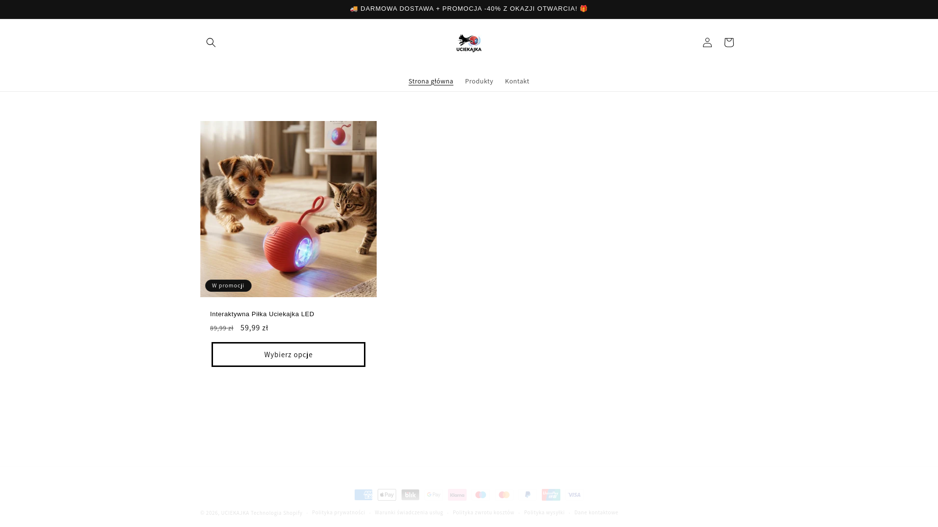 website screenshot of https://uciekajka.pl/