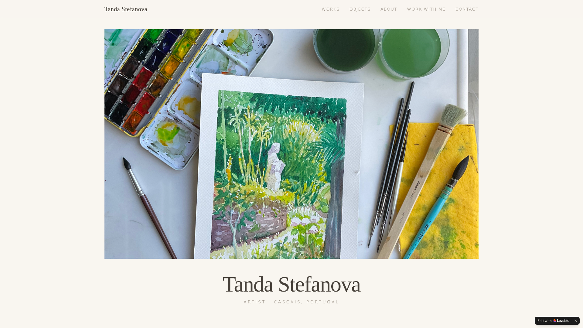 website screenshot of https://tandaart.com/