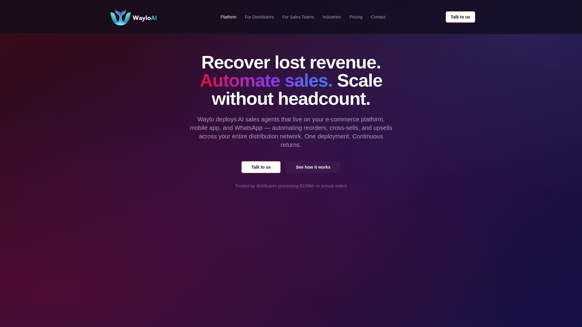 website screenshot of https://waylohome.com/
