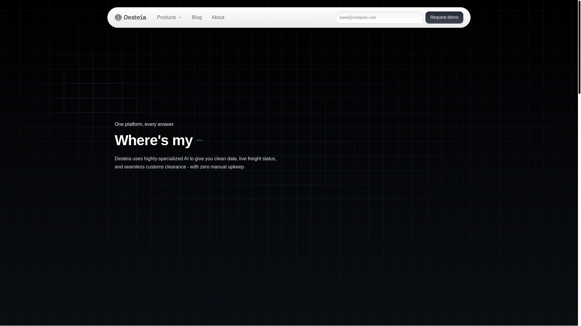 website screenshot of https://logisitcs-desteia.com/