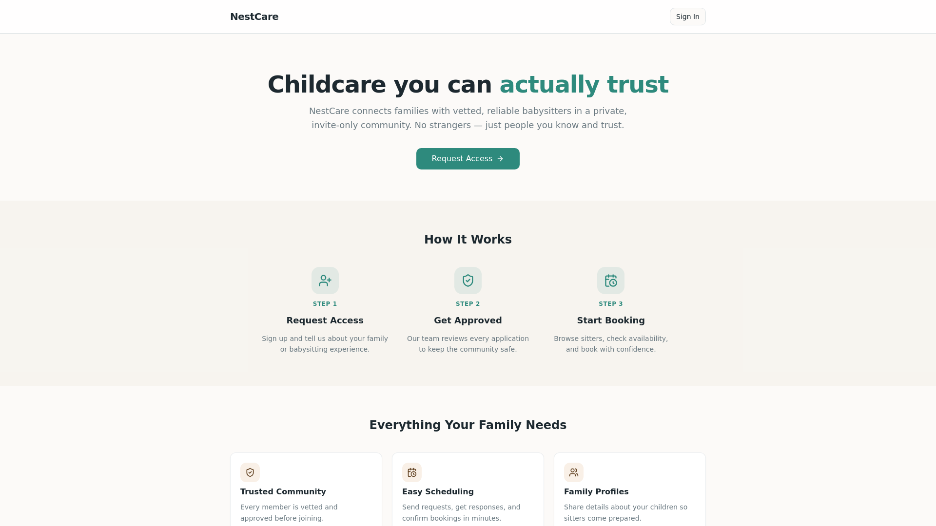 website screenshot of https://getnestcare.com/