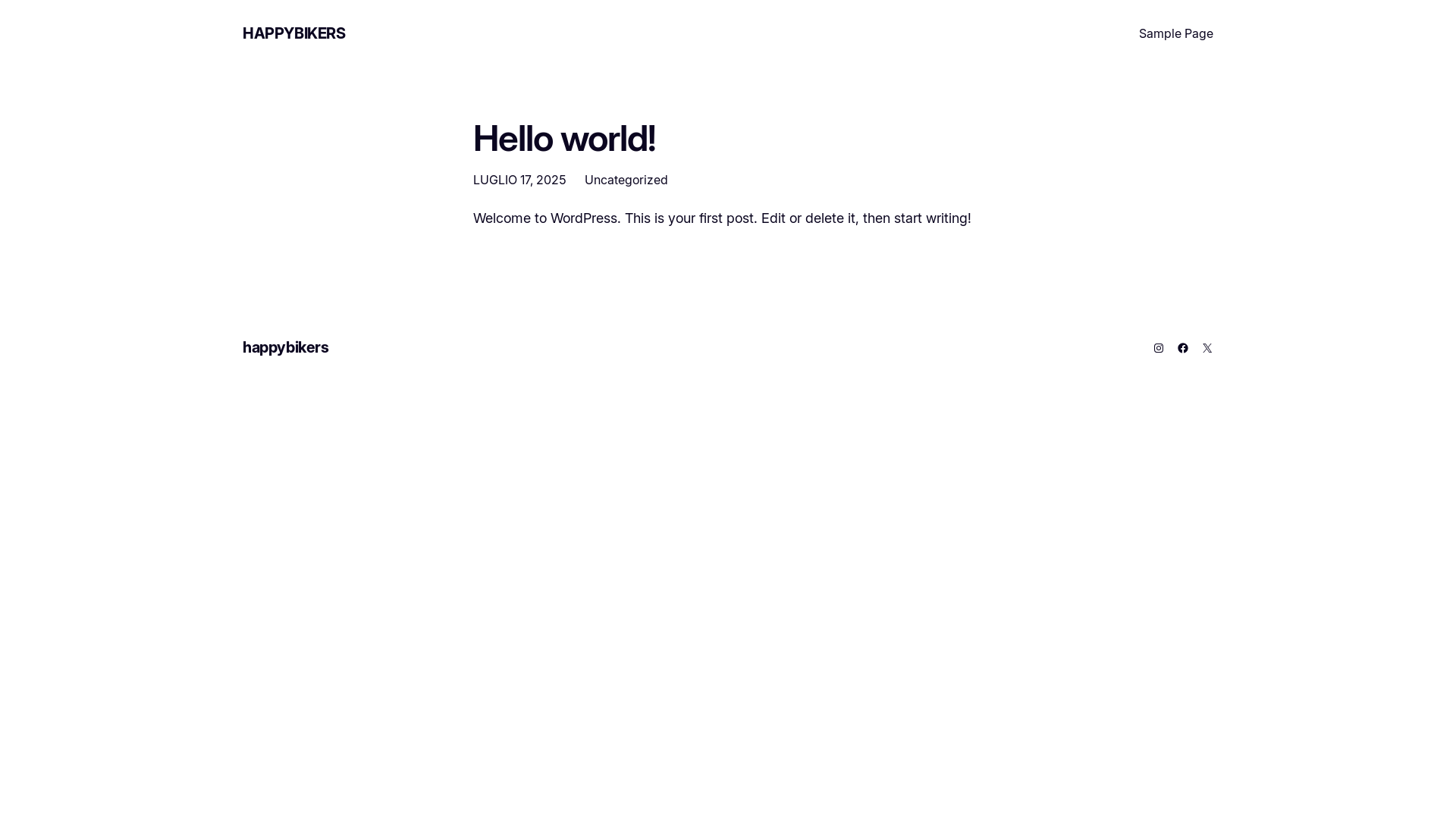 website screenshot of https://happybikers.it/
