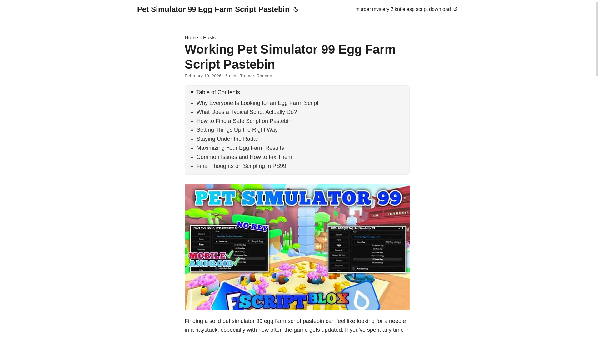 website screenshot of https://pet-simulator-99-egg-farm-script-pastebin.pages.dev/