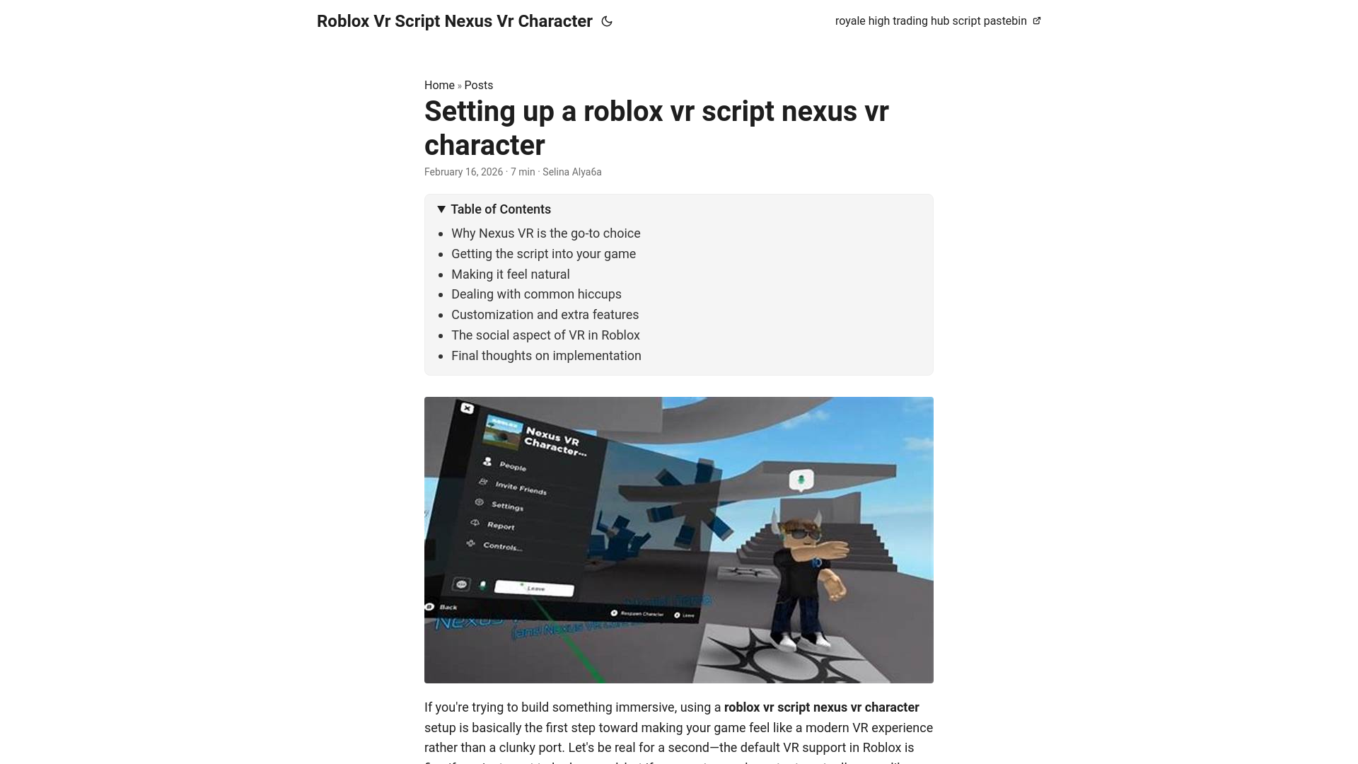 website screenshot of https://roblox-vr-script-nexus-vr-character.pages.dev/