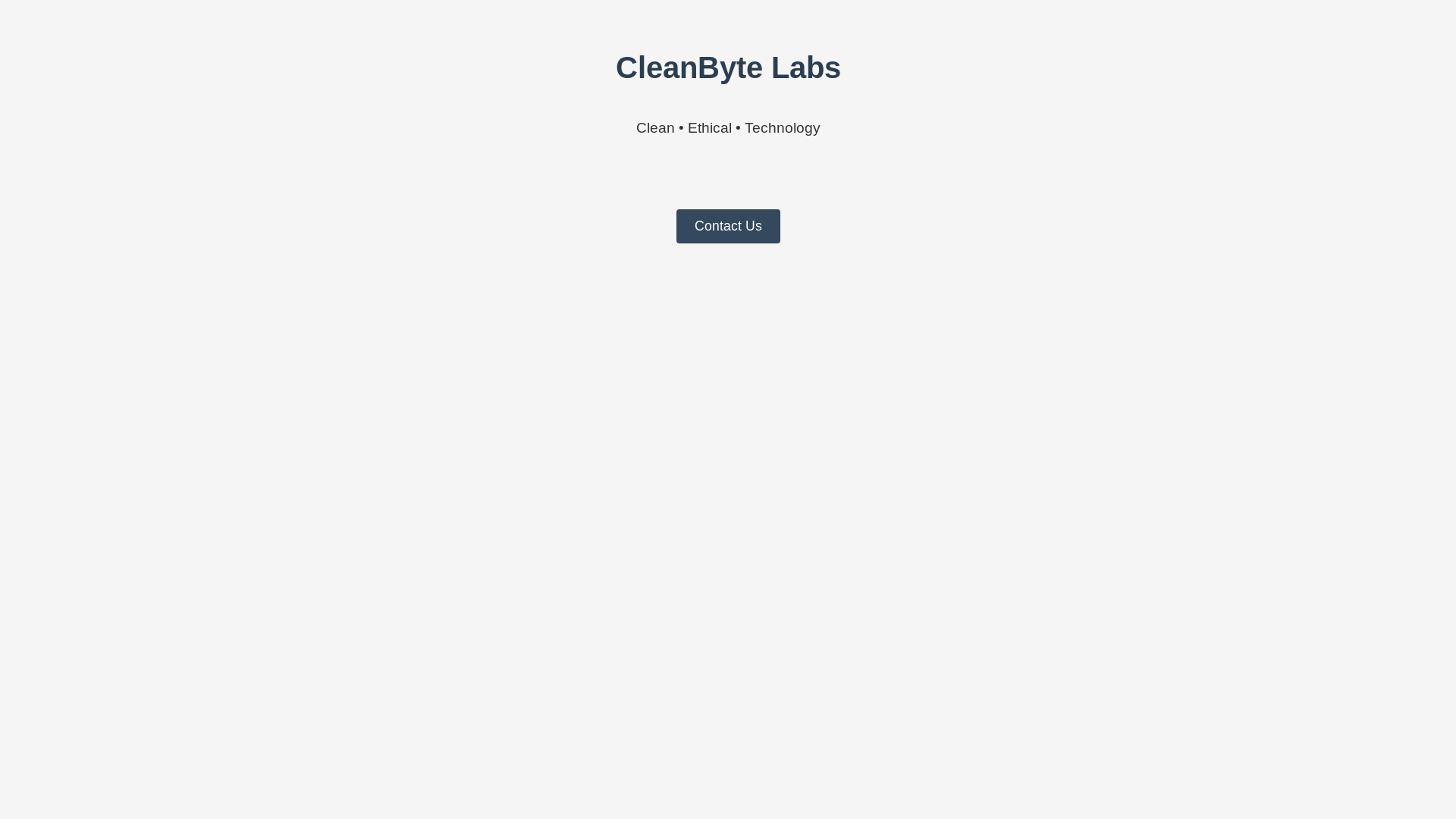 website screenshot of https://cleanbytelabs.com/