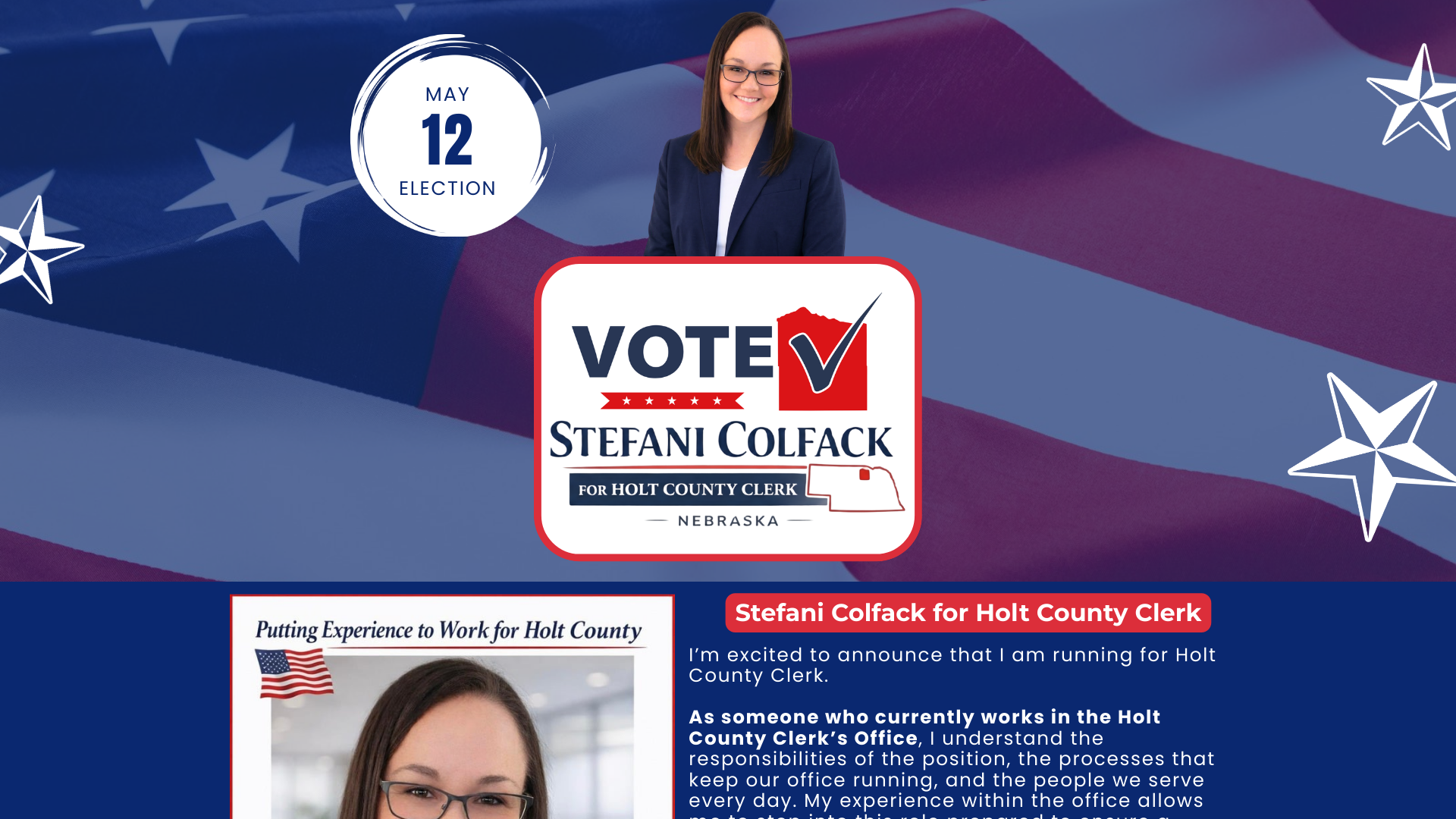 website screenshot of https://colfackforholtclerk.com/