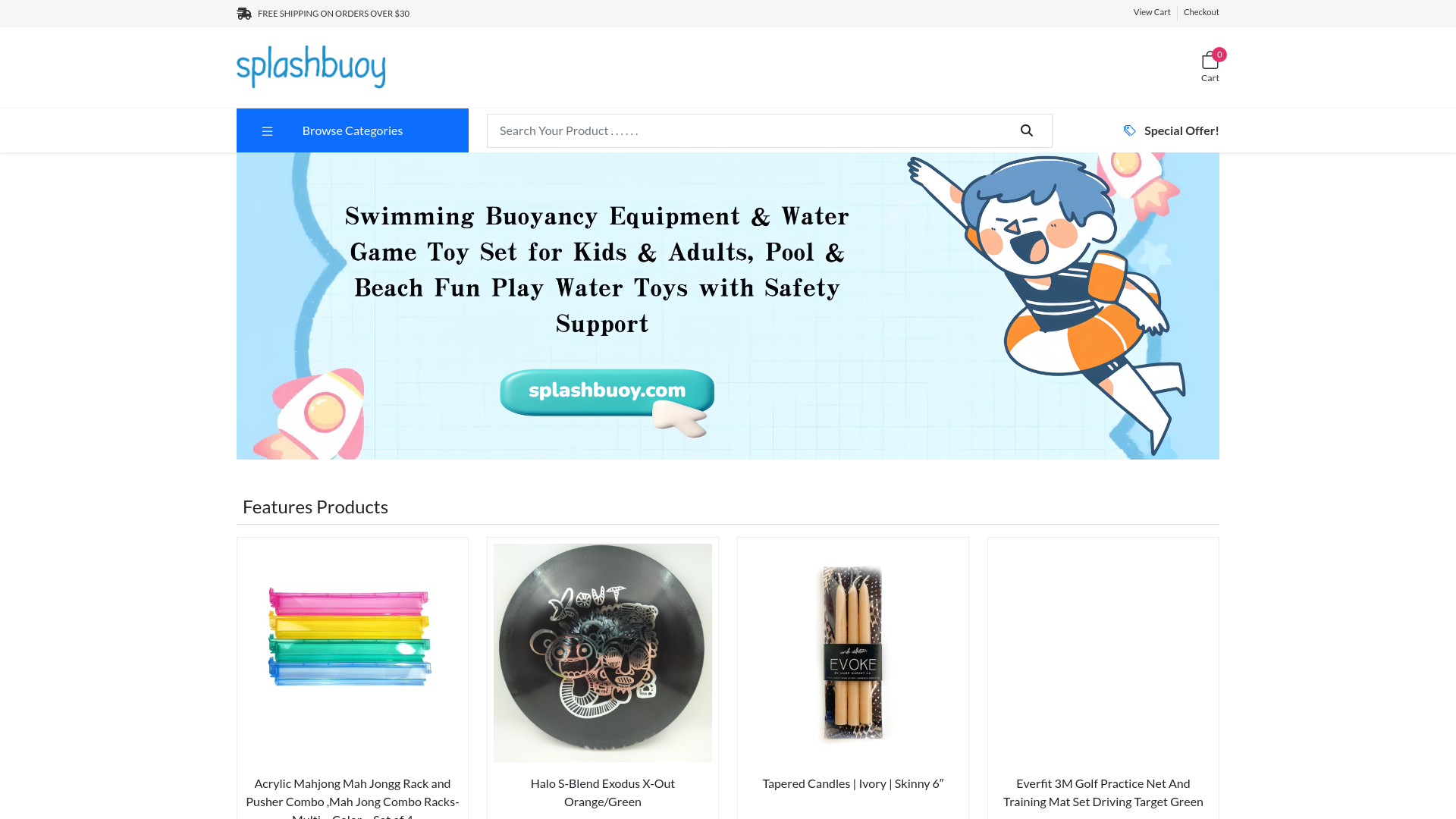 website screenshot of https://splashbuoy.com/