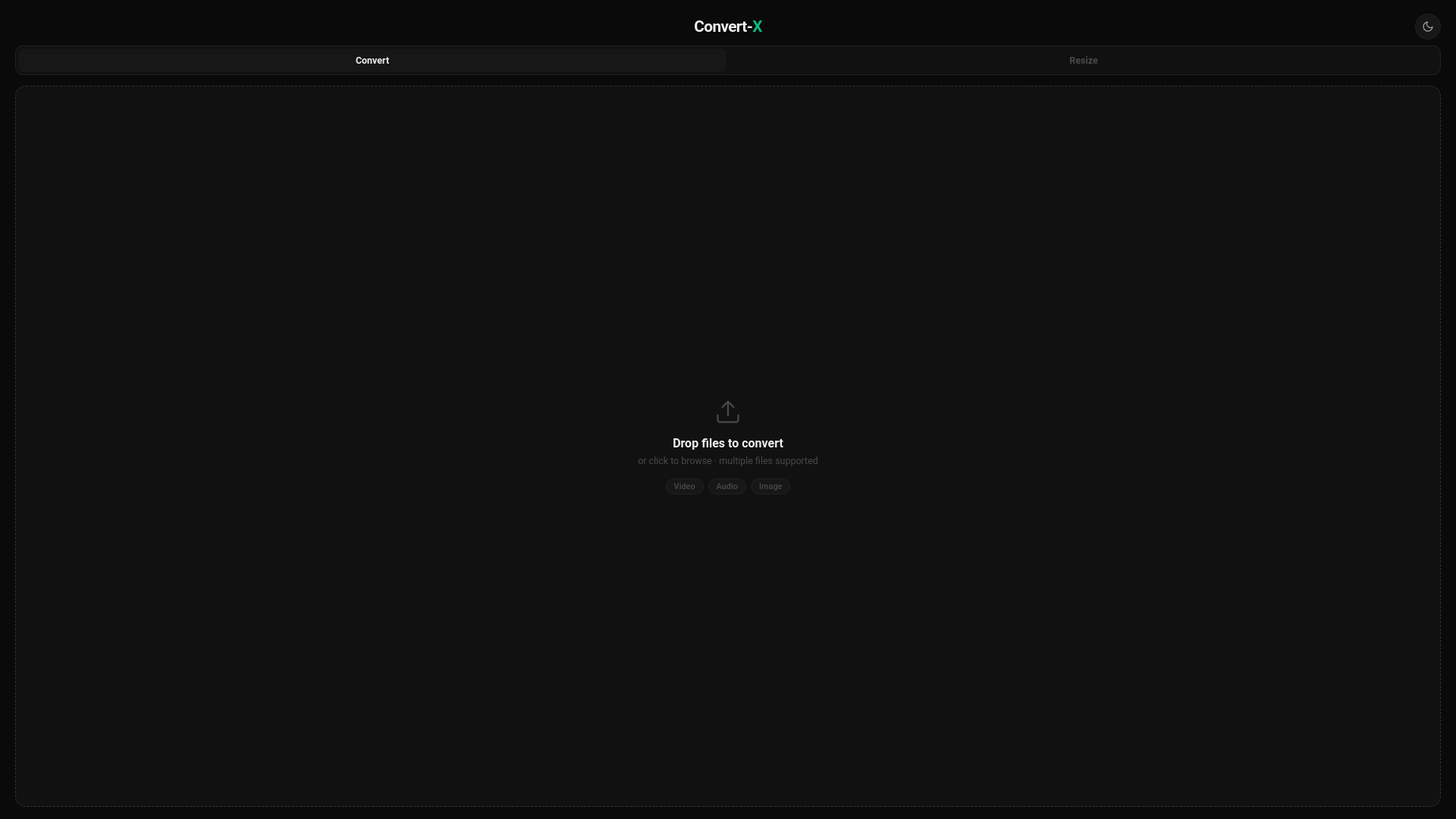 website screenshot of https://convert-x-media-converter.pages.dev/