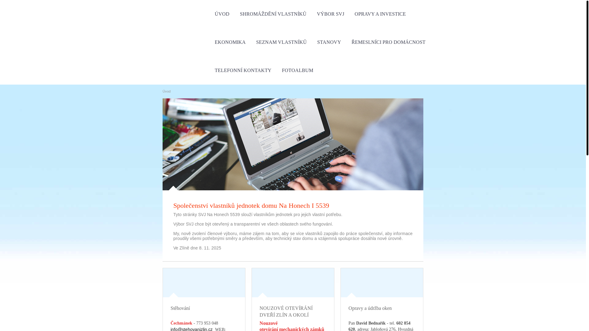 website screenshot of https://hony5539.cz/