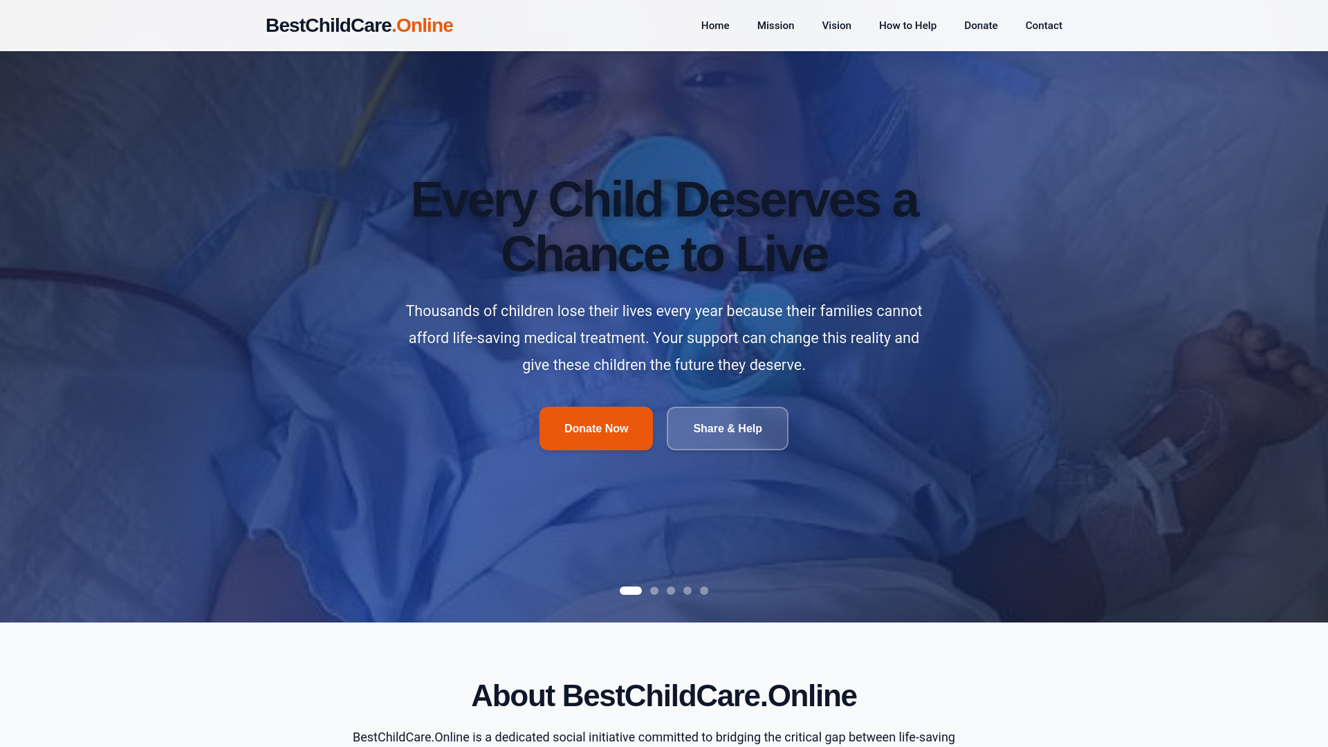 website screenshot of https://helpcharityfoundation.in/