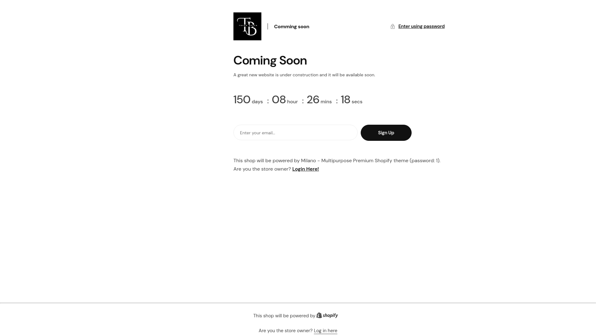 website screenshot of https://trandbazar.shop/