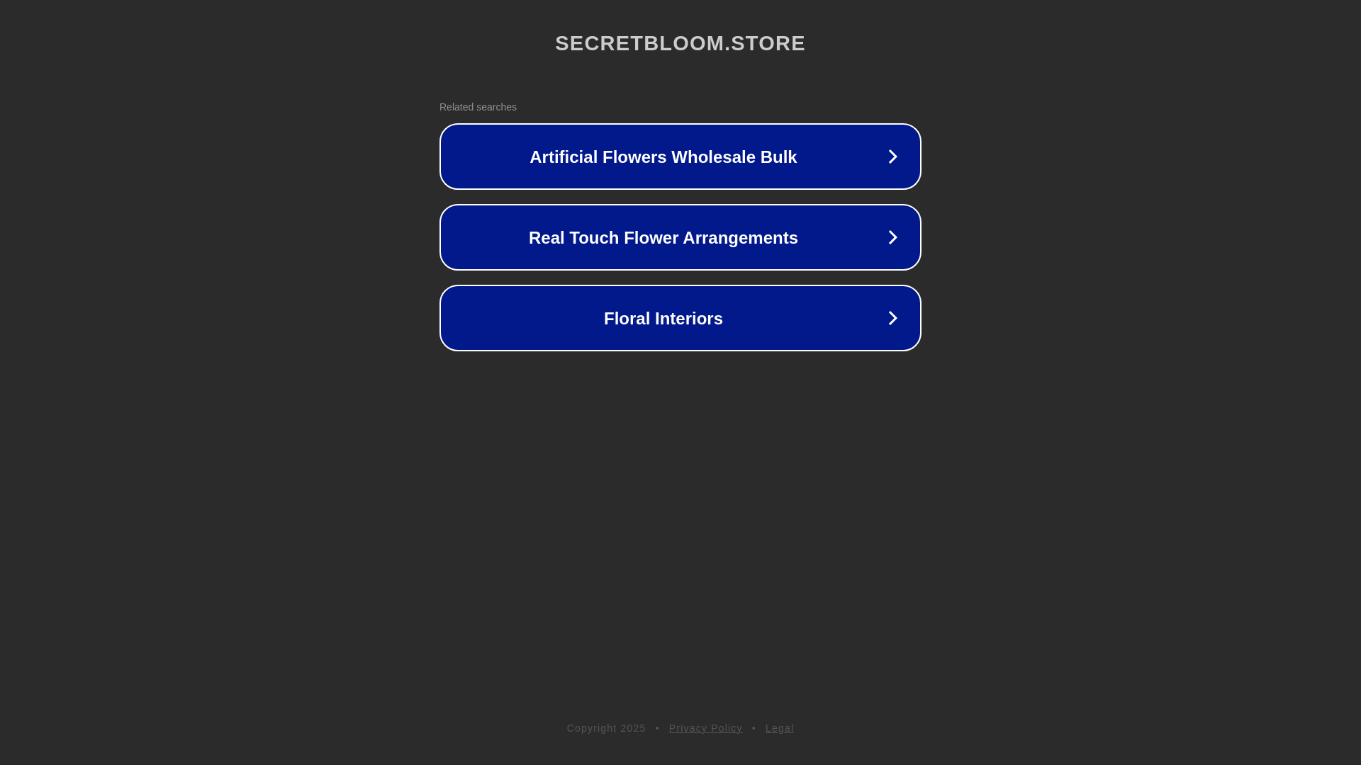 website screenshot of https://secretbloom.store/