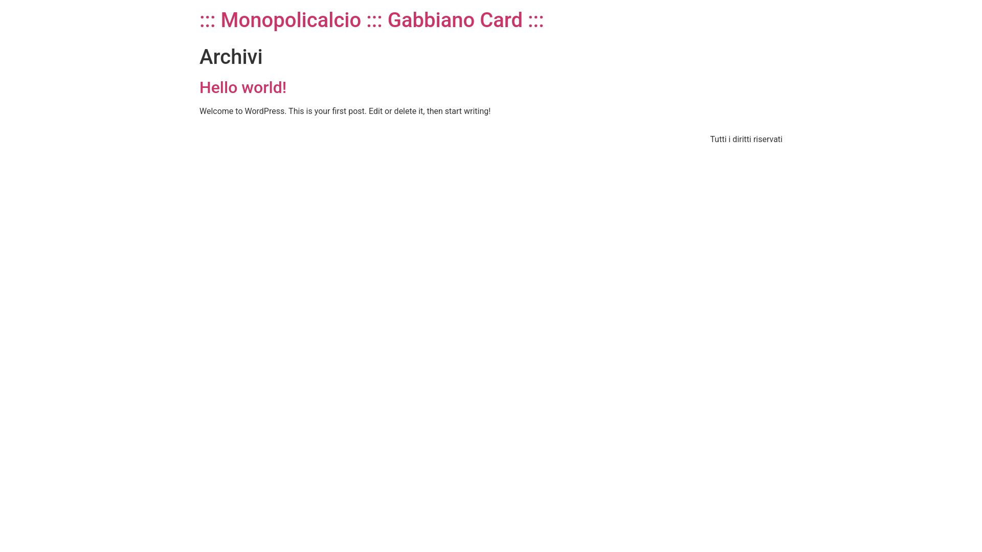 website screenshot of https://gabbianocard.it/