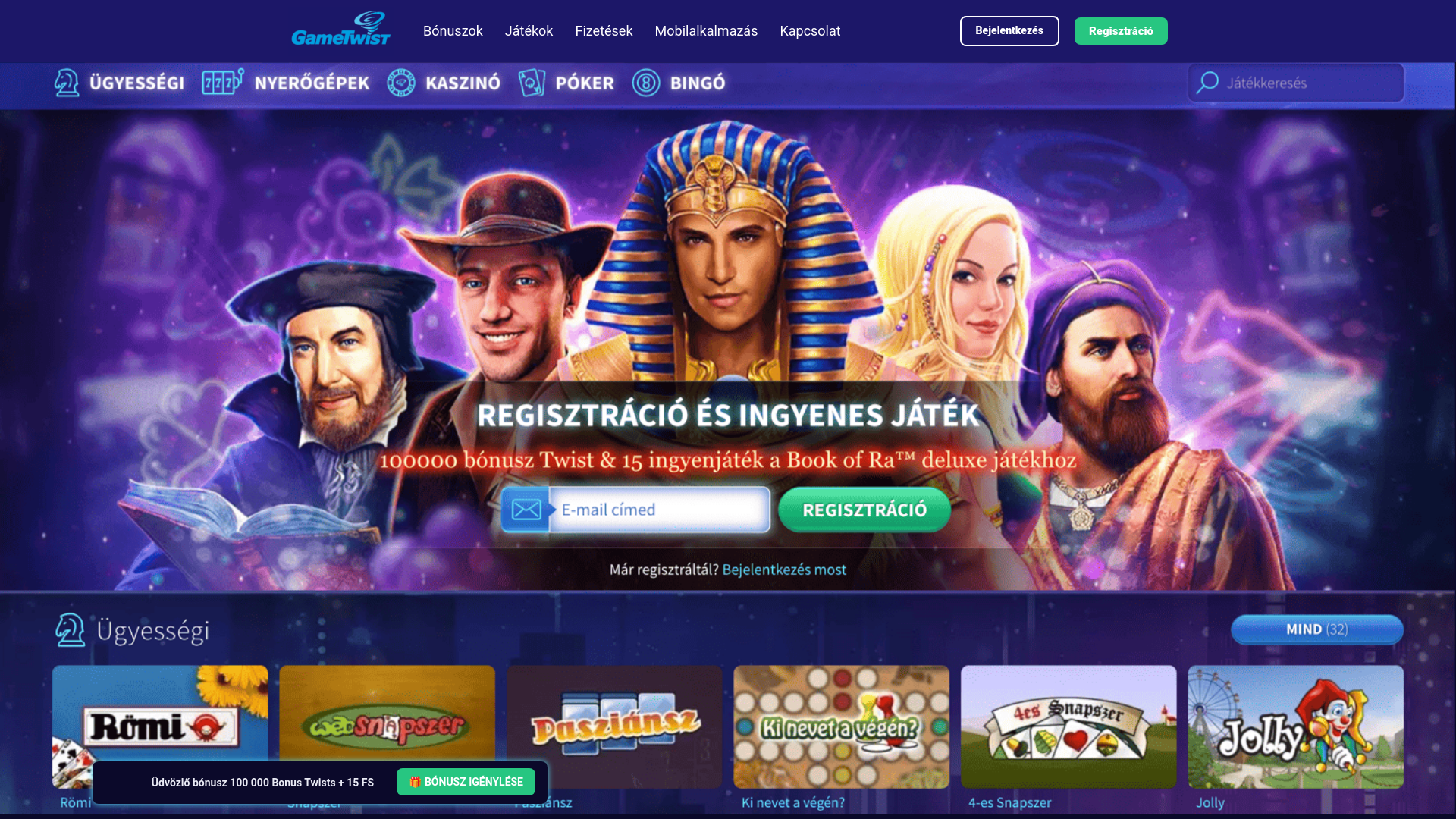 website screenshot of https://gametwist-hu.net/