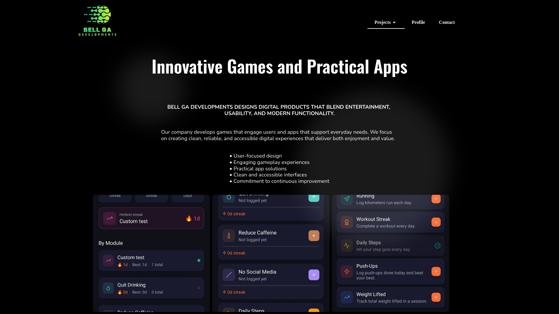 website screenshot of https://bellgadevelopments.com.au/