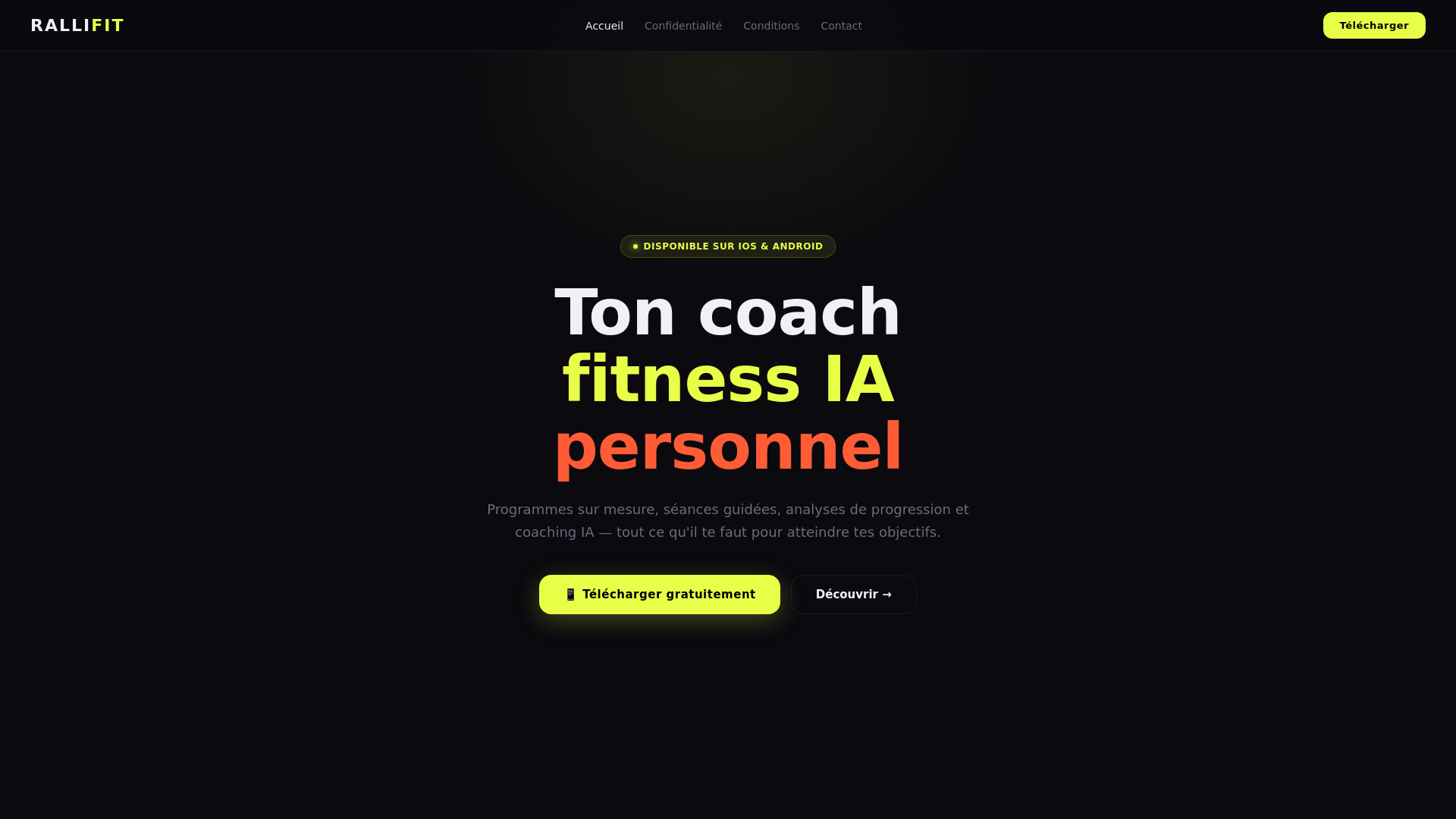 website screenshot of https://rallifitness.ca
