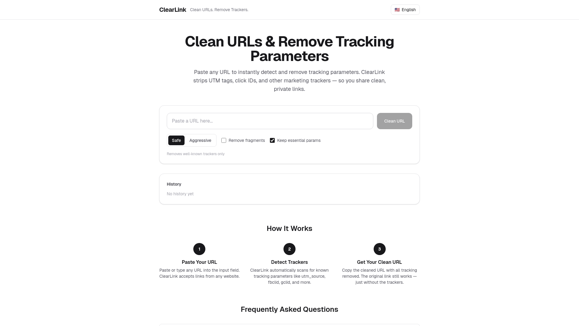 website screenshot of https://clearlink.pages.dev/