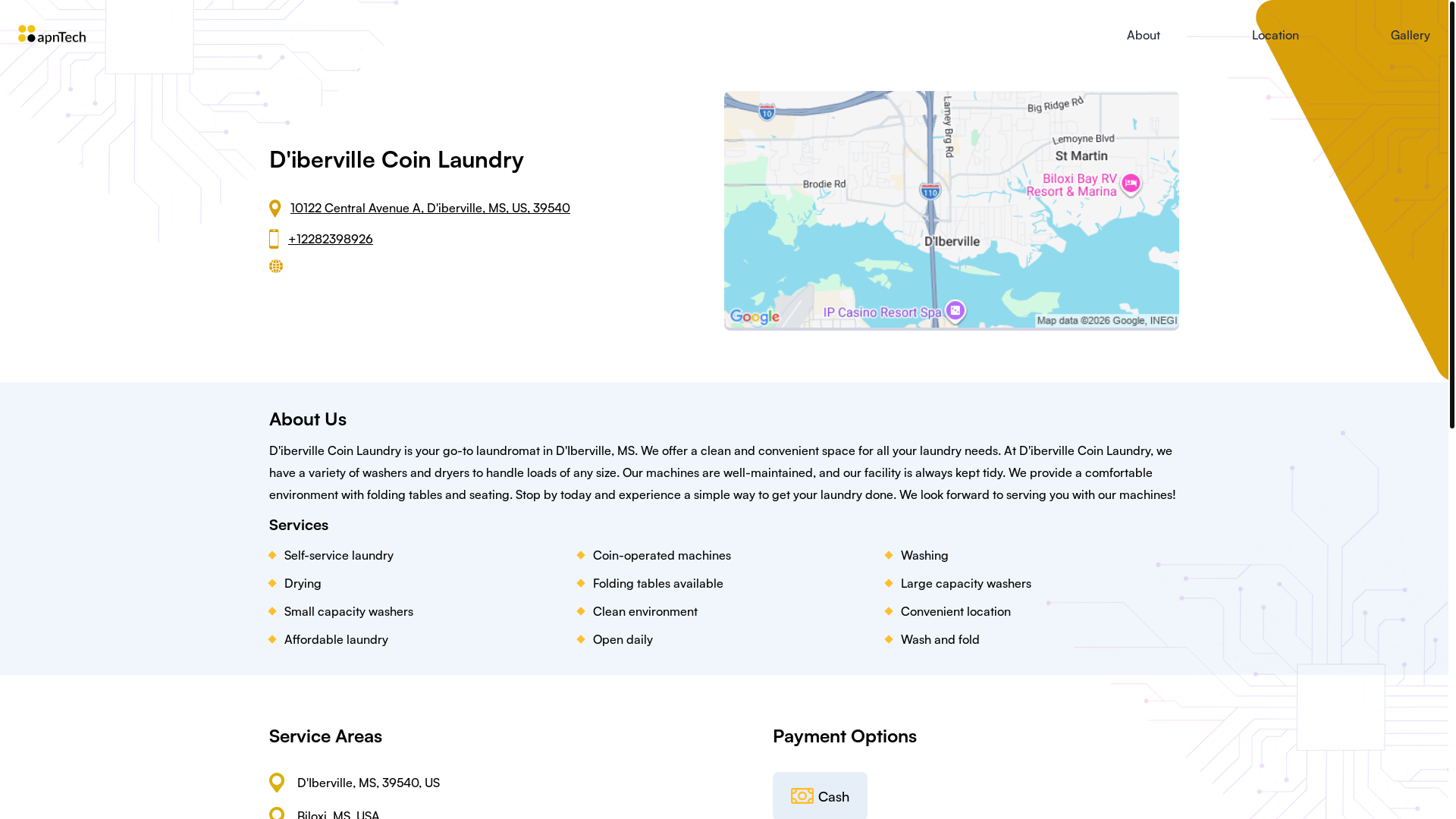 website screenshot of https://dibervillecoinlaundry.online/
