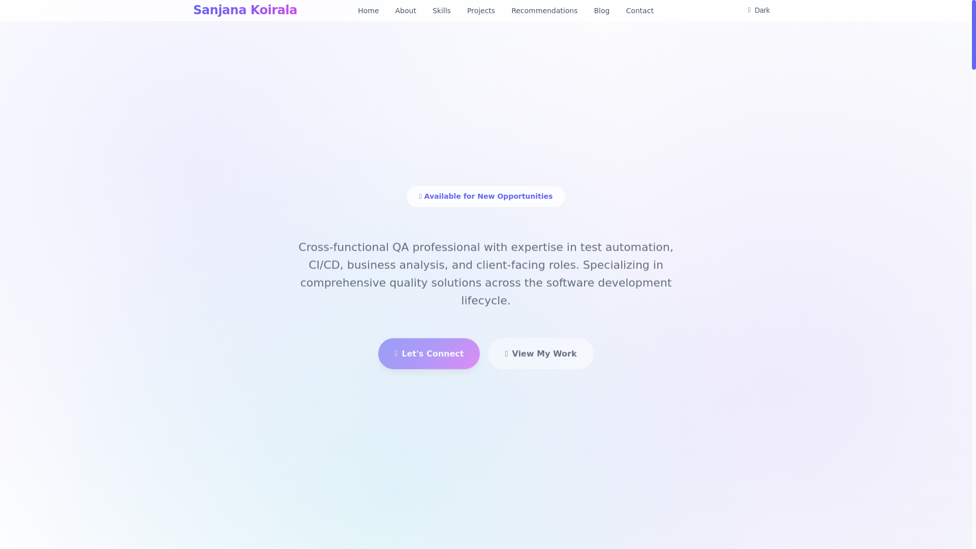 website screenshot of https://sanjanakoirala.com.np/